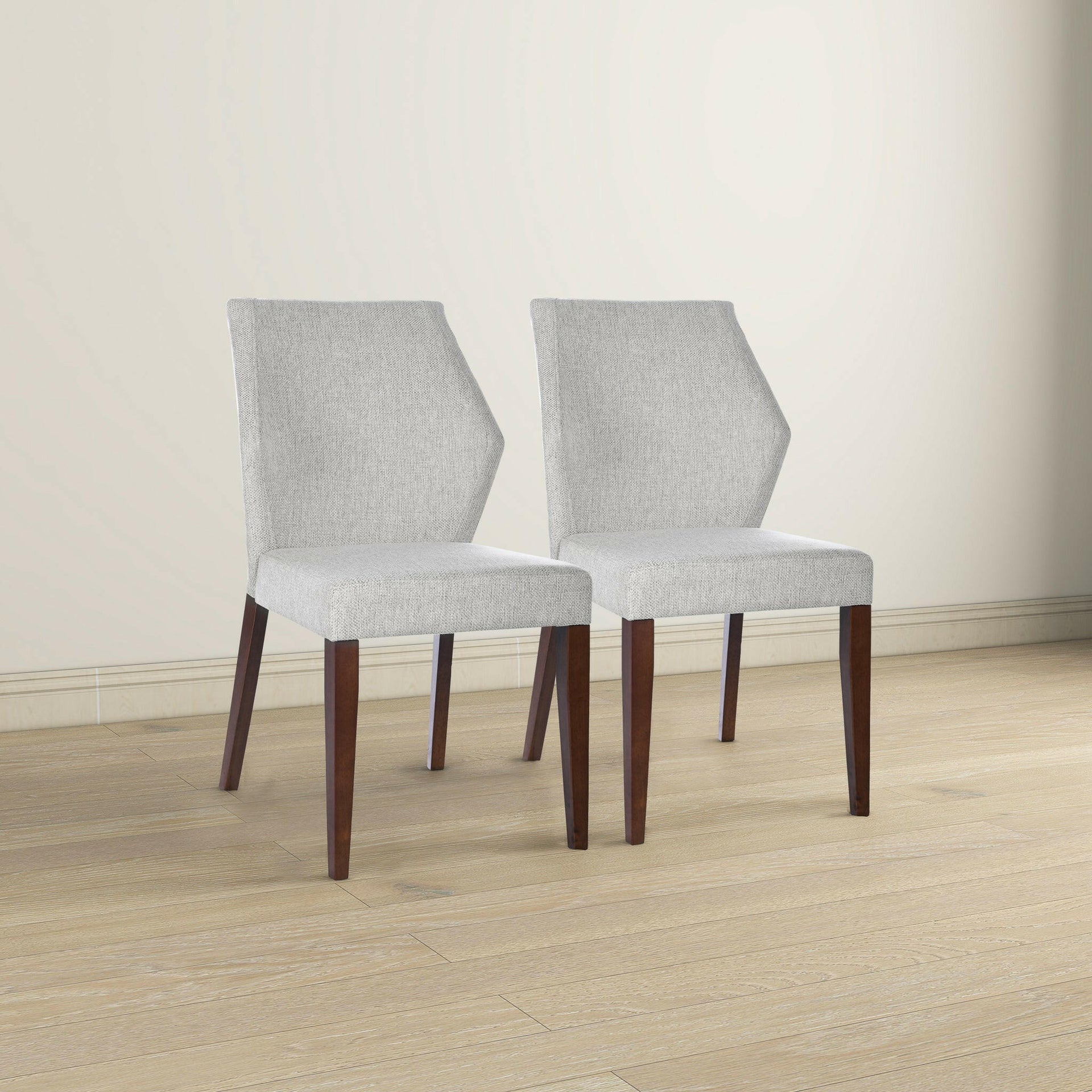 Luca Light Grey Fabric Dining Chair (Set Of 2).