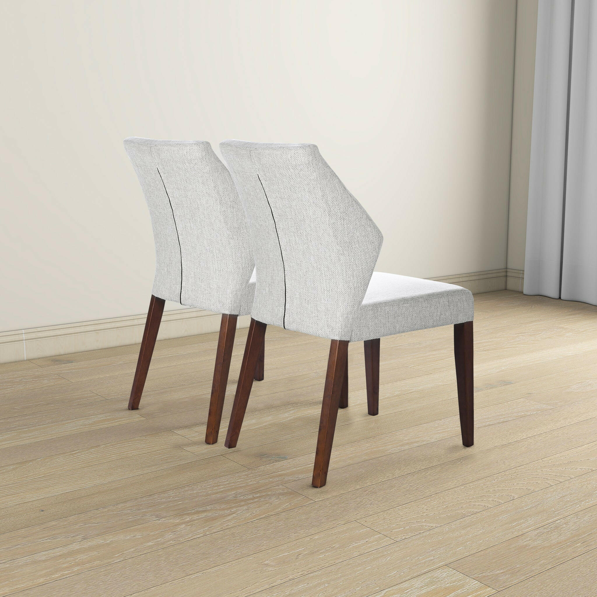 Luca Light Grey Fabric Dining Chair (Set Of 2).