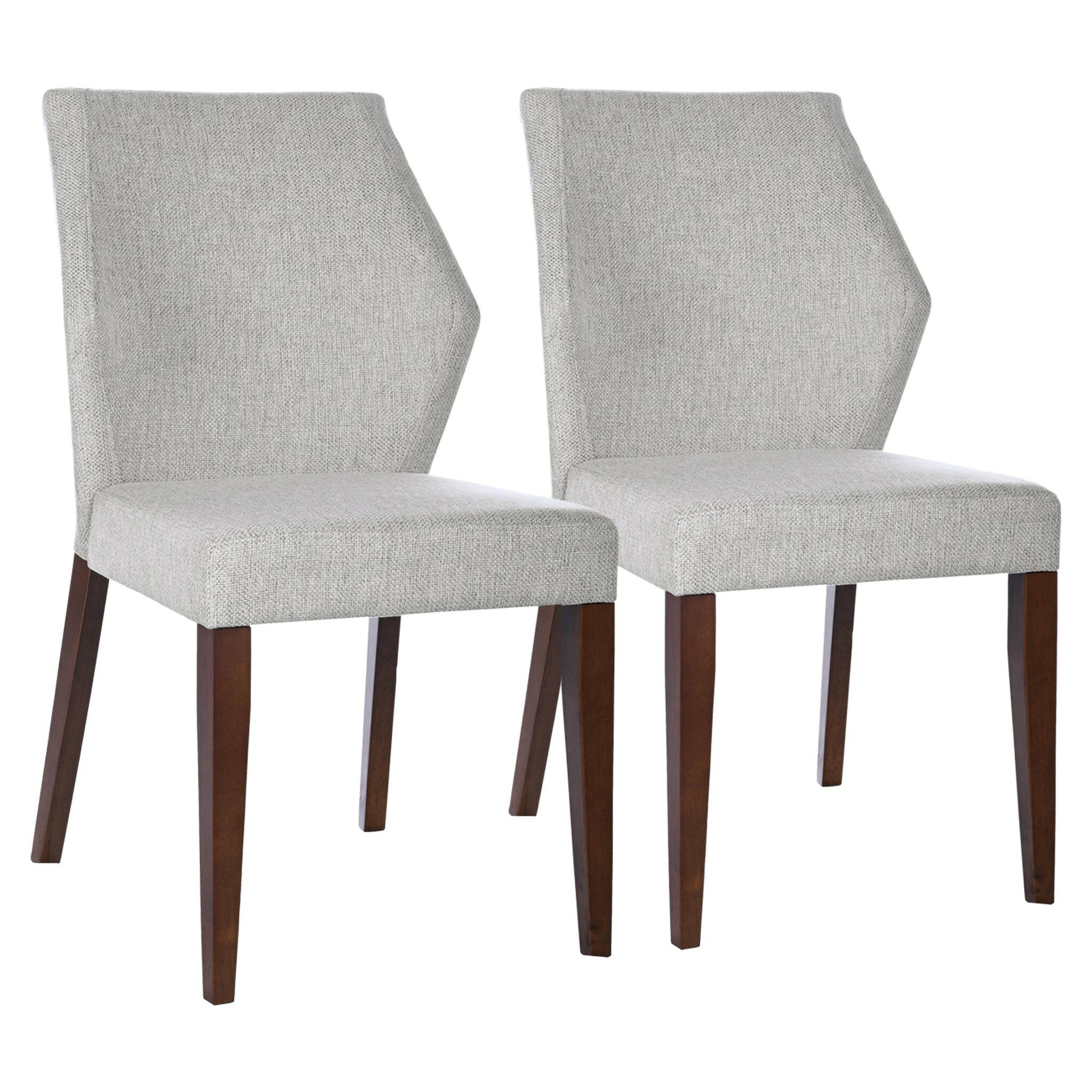 Luca Light Grey Fabric Dining Chair (Set Of 2).