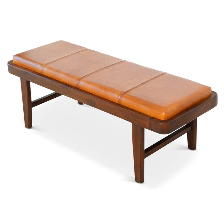 Maddox Bench (Tan Leather).