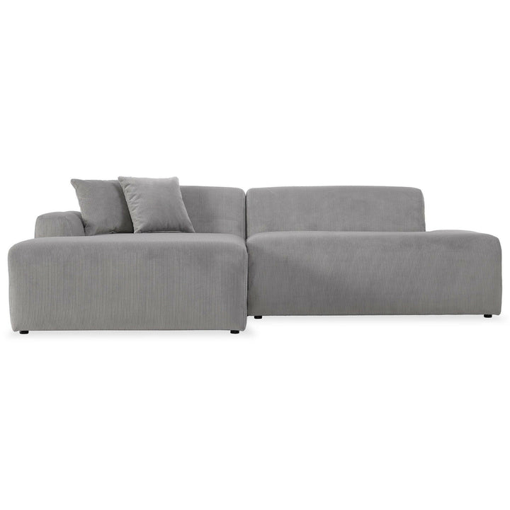 Mar Sectional Grey Corduroy Sofa (Left Facing).