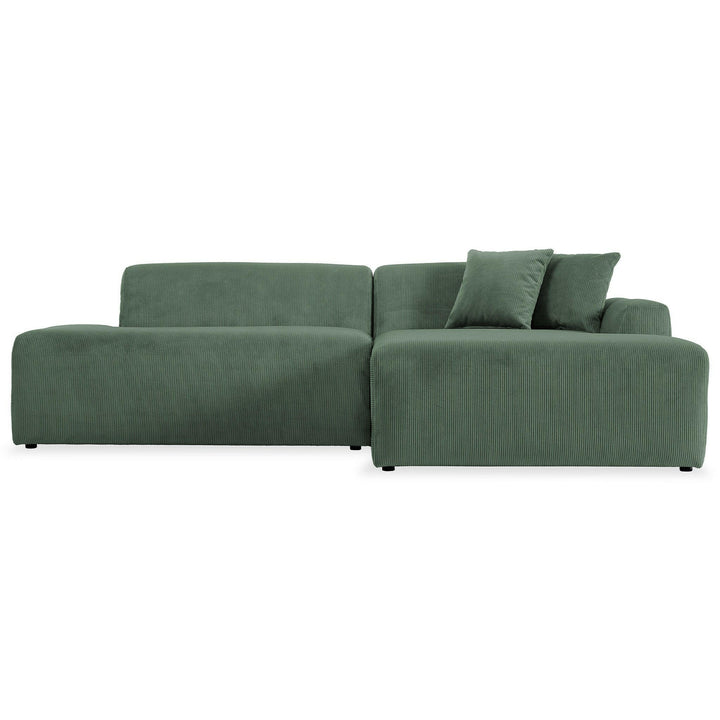 Mar Sectional Green Corduroy Sofa (Right Facing).