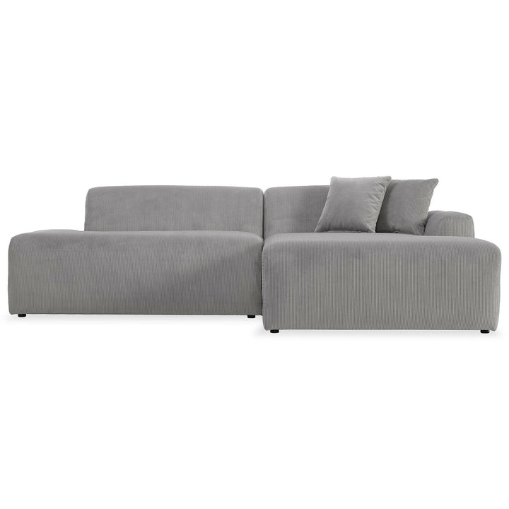 Mar Sectional Grey Corduroy Sofa (Right Facing).