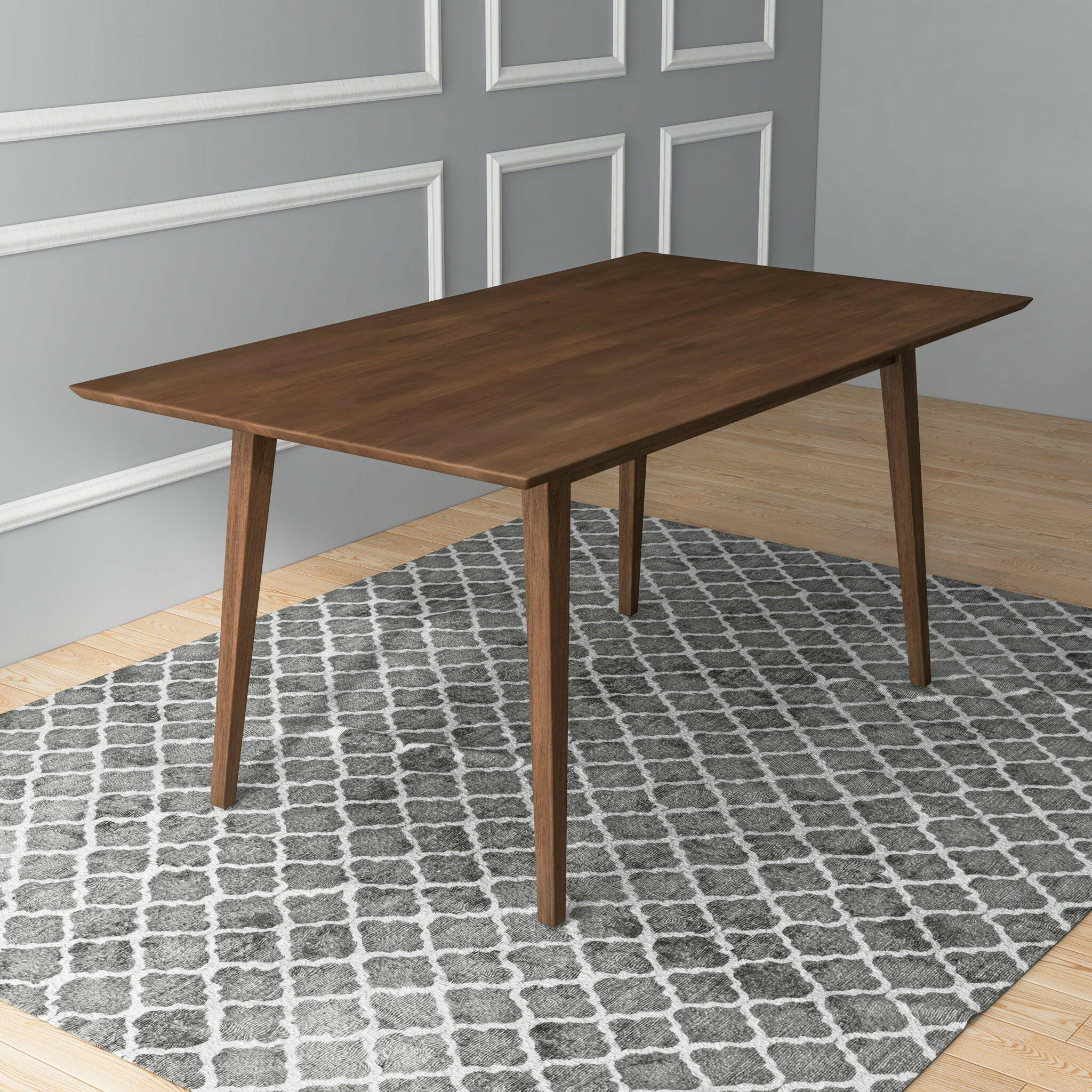 Mary Modern Style Solid Wood Rectangular Dining Kitchen Table 63".