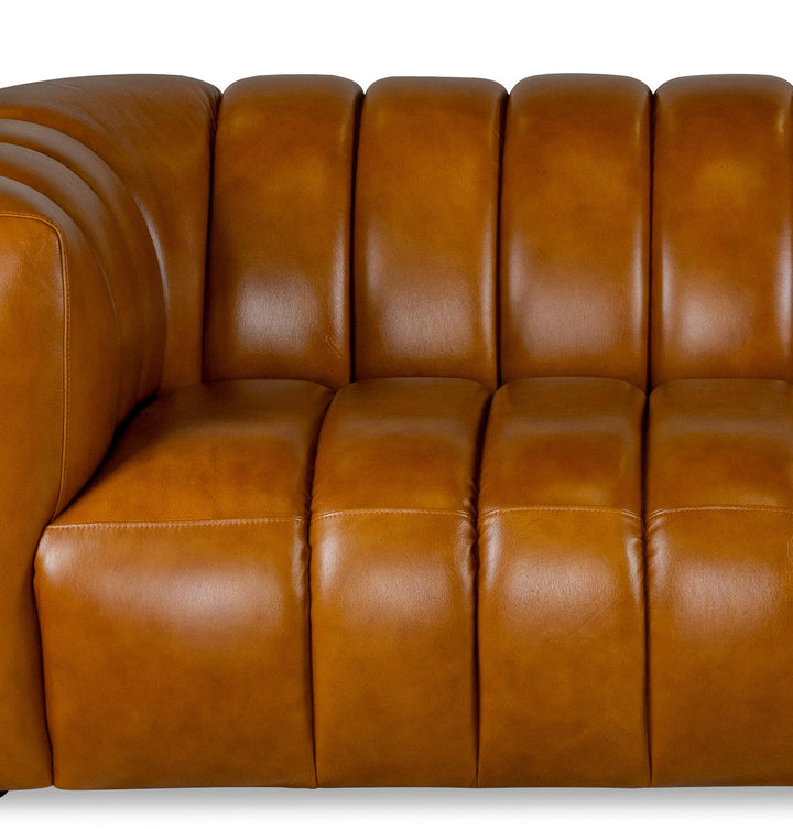 Maverik Genuine Cognac Leather Couch.