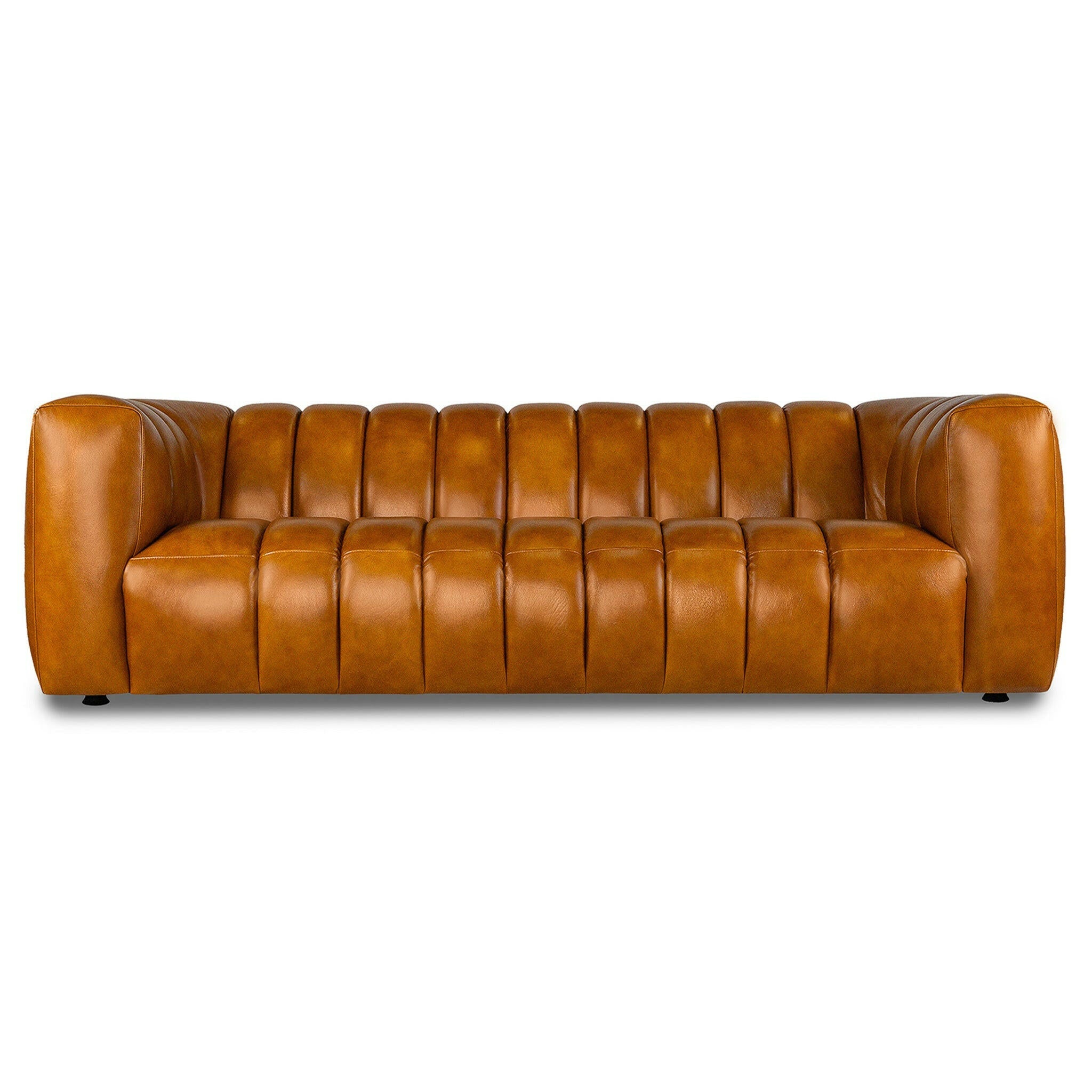 Maverik Genuine Cognac Leather Couch.