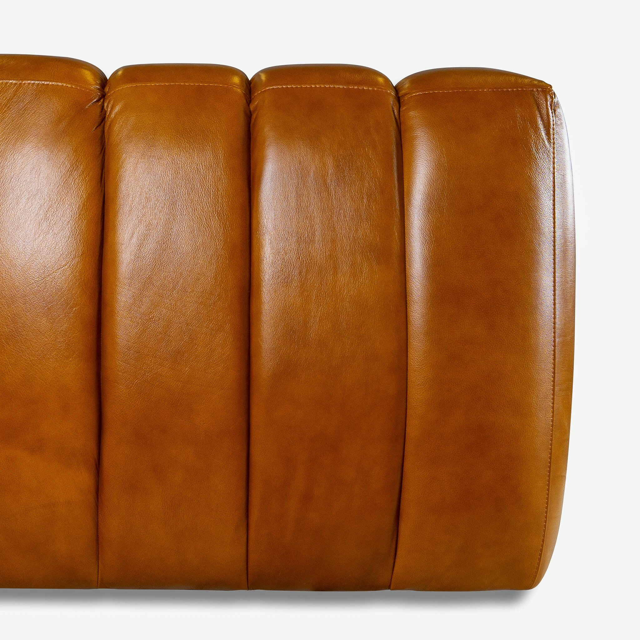 Maverik Genuine Cognac Leather Couch.