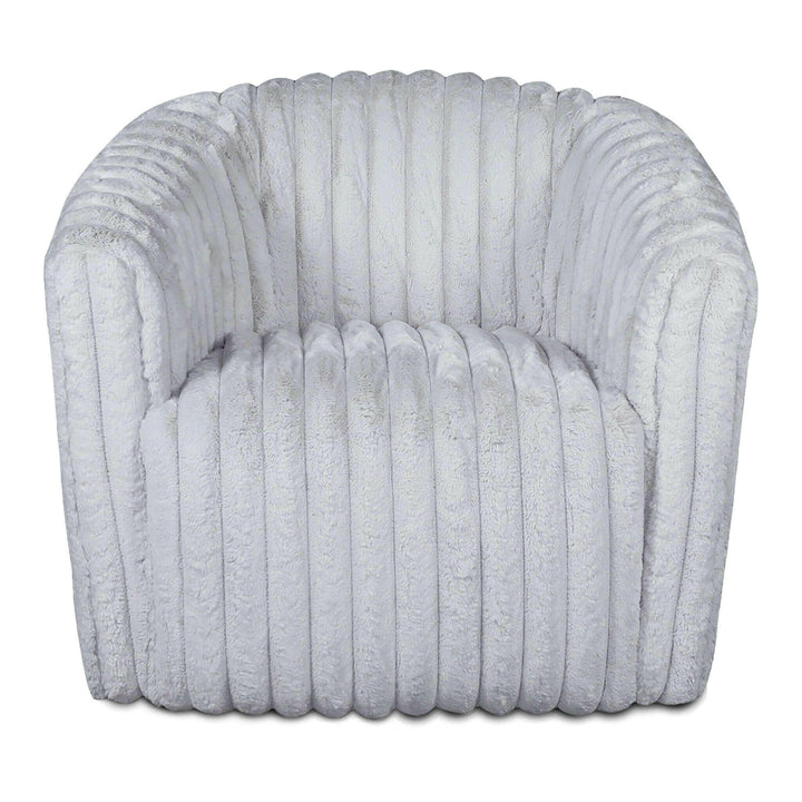 Mira Light Grey Soft Plush Fabric Swivel Chair.