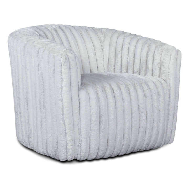 Mira Light Grey Soft Plush Fabric Swivel Chair.