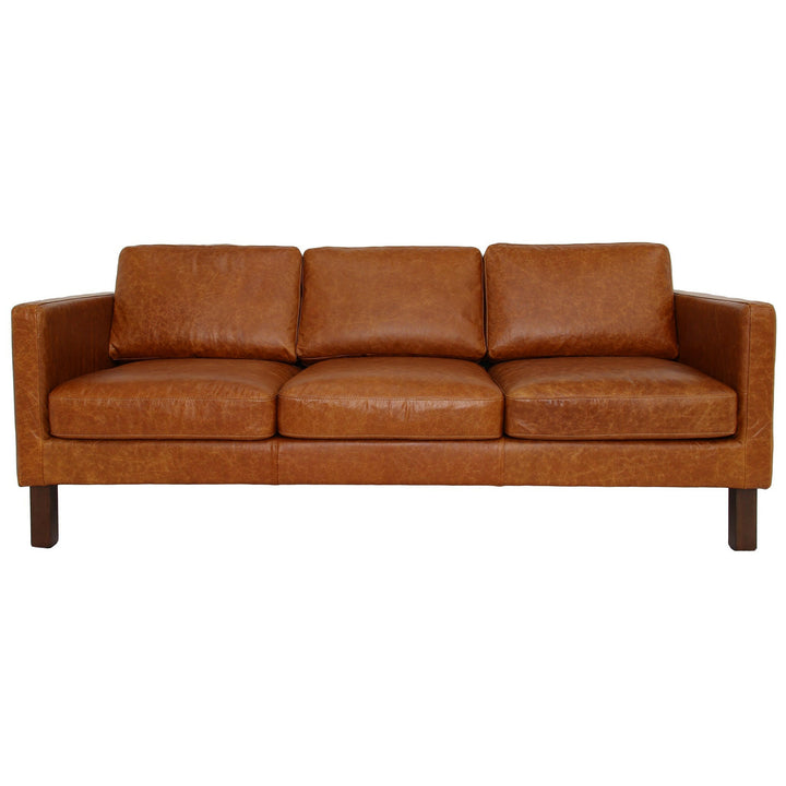 Memphis Waxy Cognac Leather Sofa.