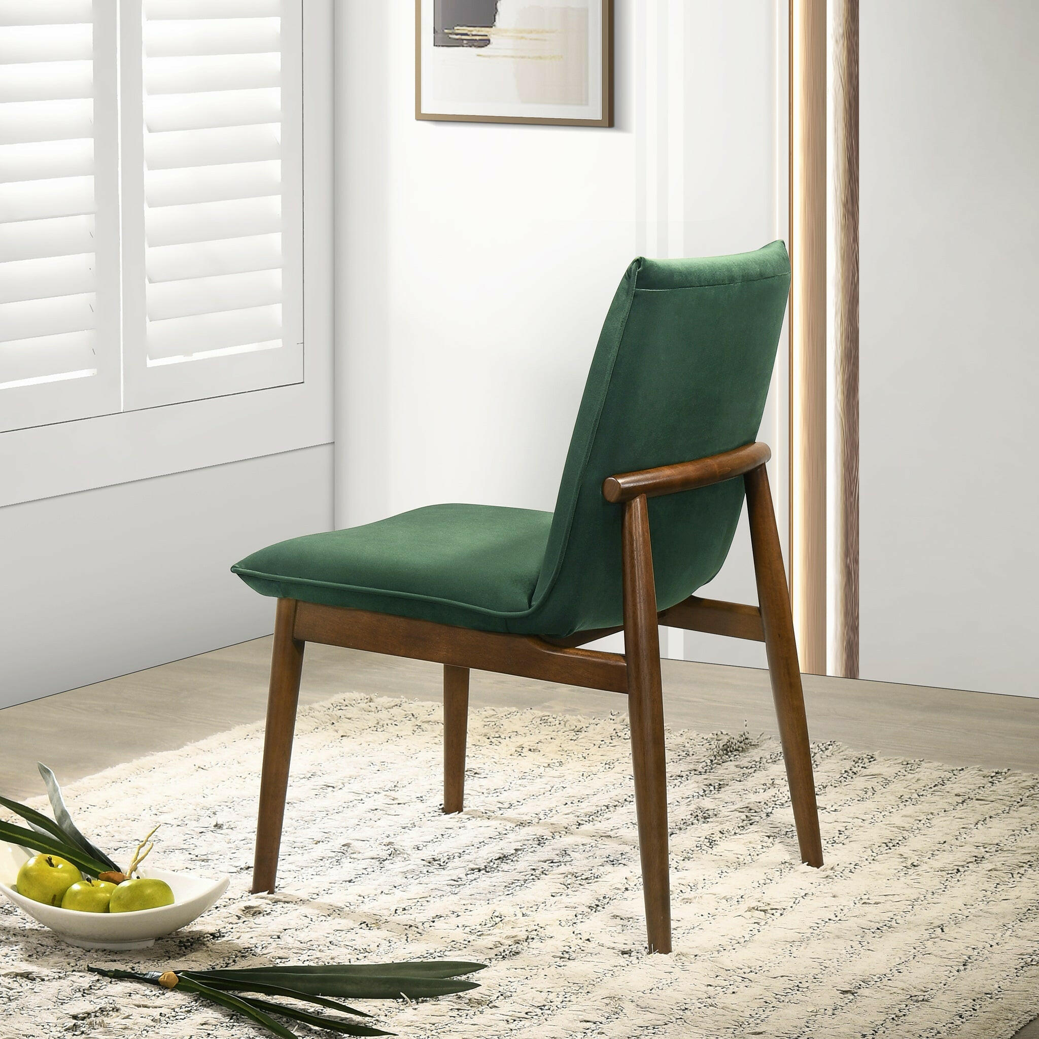 Monza Dark Green Velvet Dining Chair (Set Of 2).