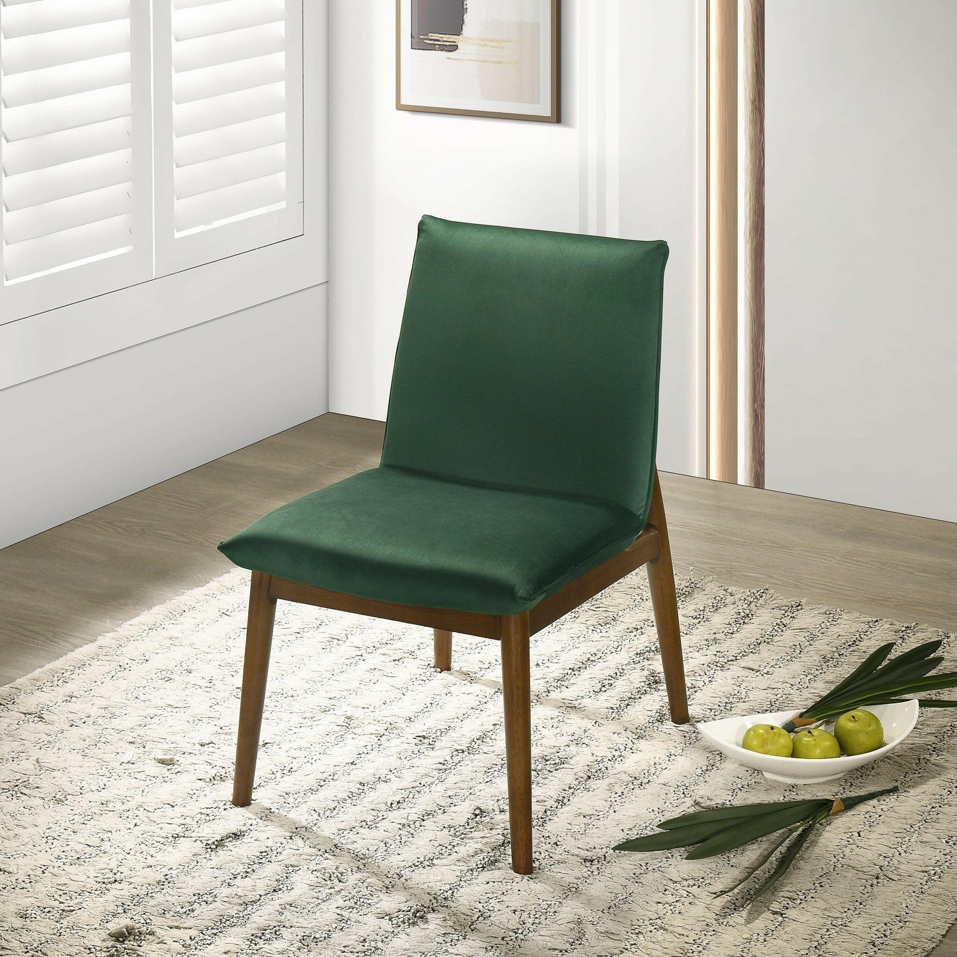 Monza Dark Green Velvet Dining Chair (Set Of 2).