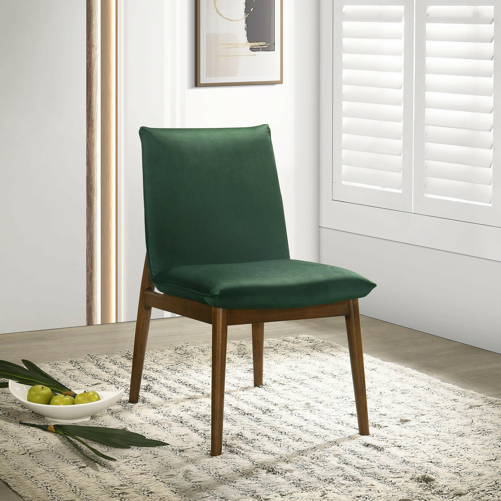 Monza Dark Green Velvet Dining Chair (Set Of 2).