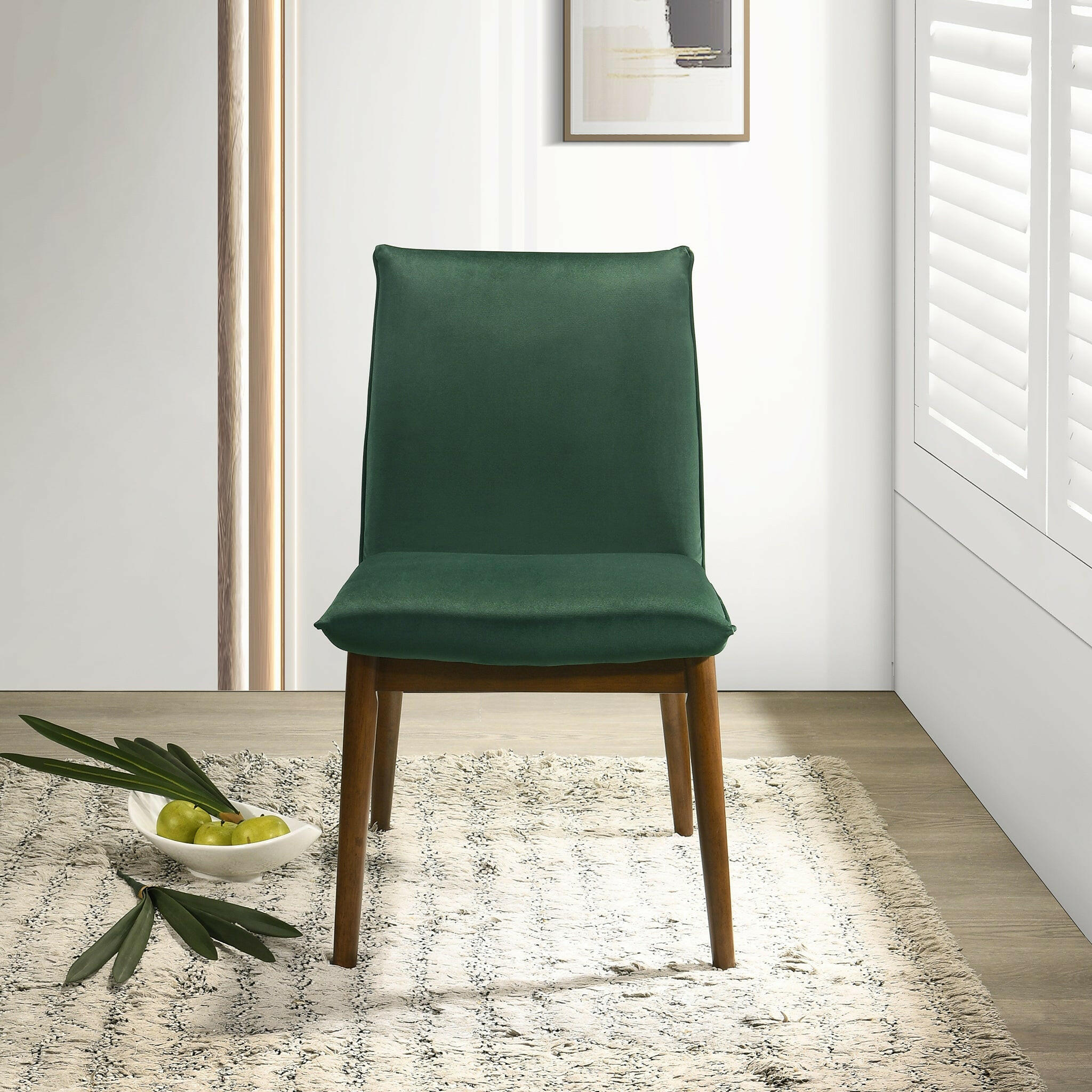 Monza Dark Green Velvet Dining Chair (Set Of 2).