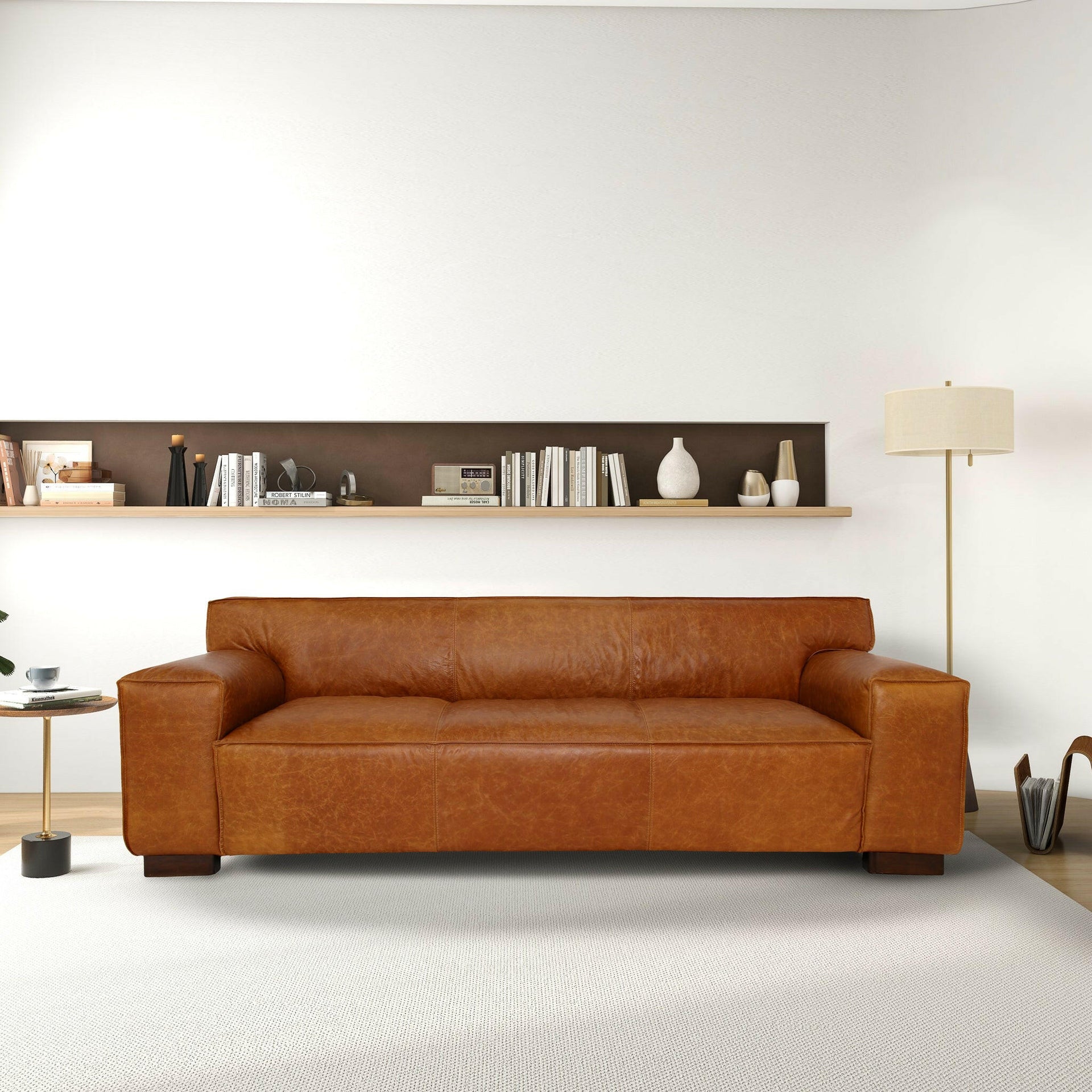 Morgan Waxy Cognac Leather Sofa.