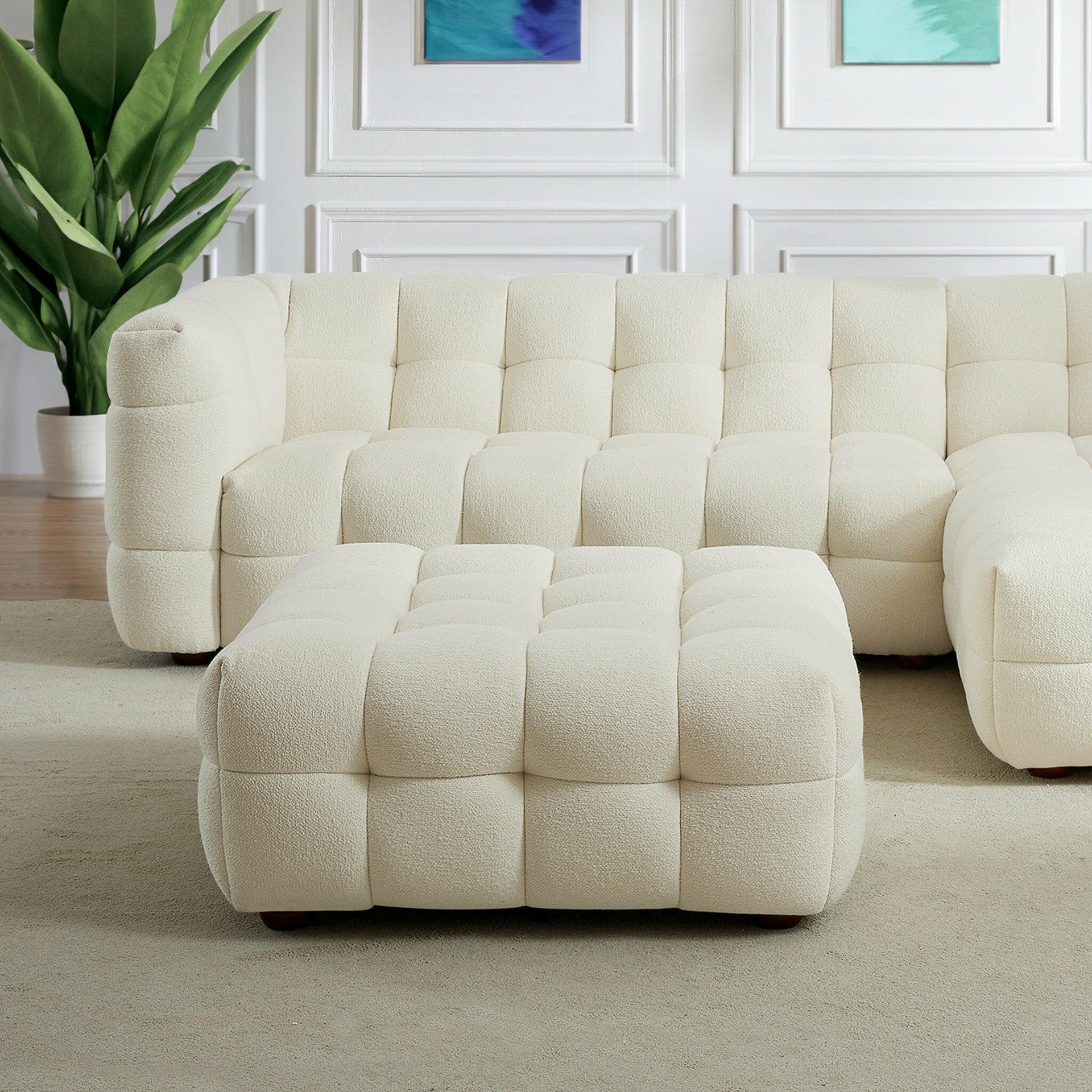 Morrison Ottoman (Cream Boucle).