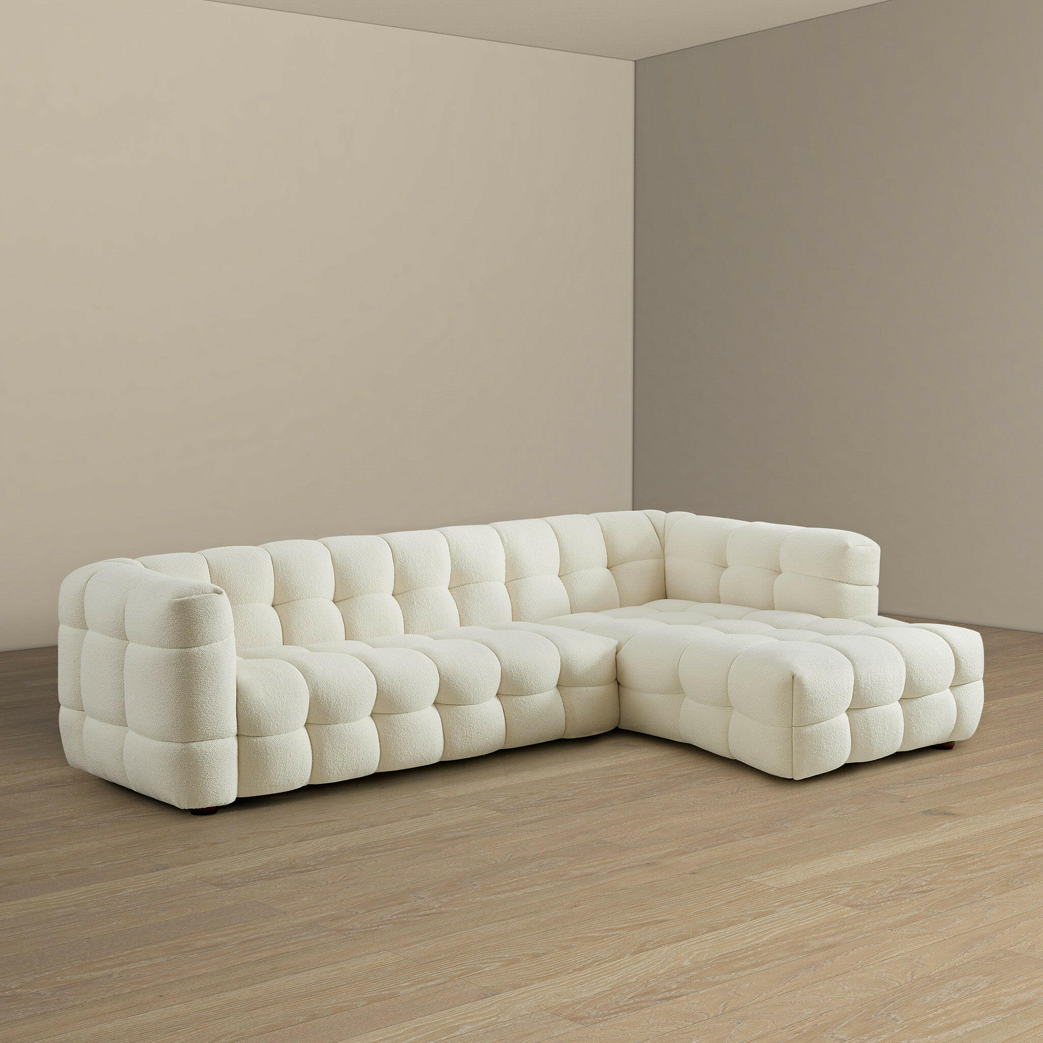 Morrison Right Sectional Sofa (Cream Boucle).