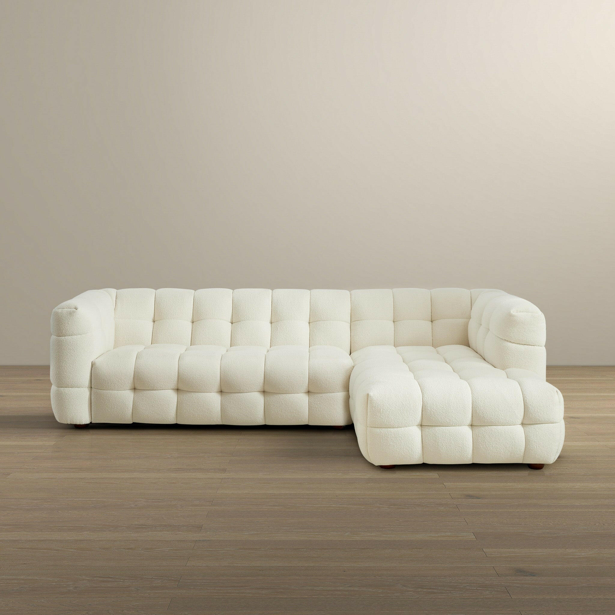 Morrison Right Sectional Sofa (Cream Boucle).