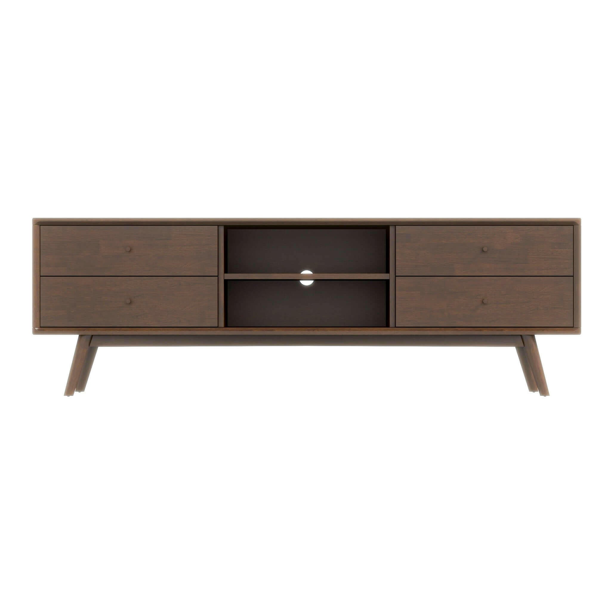 Caroline Mid Century Modern Style Walnut TV Stand Up To 72".