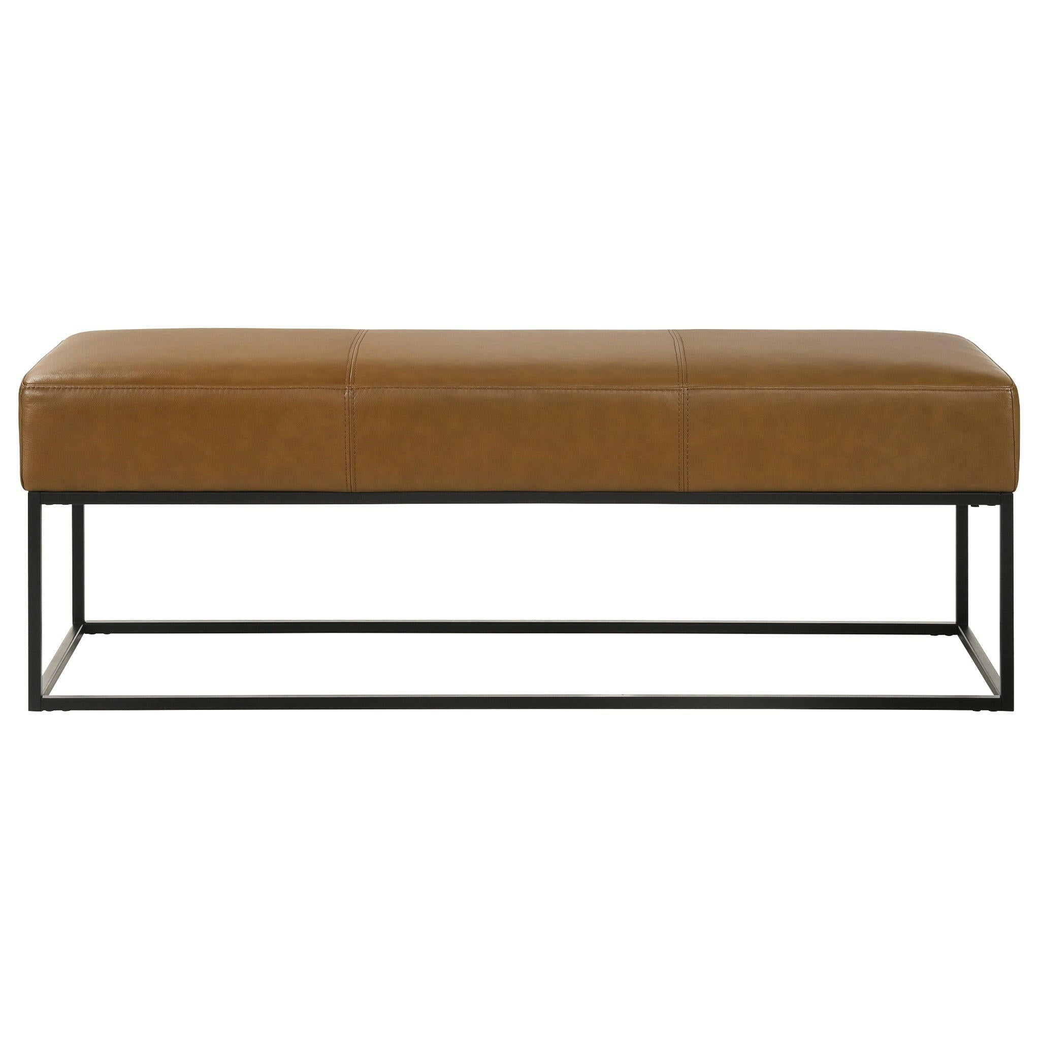 Odessa Tan Leather Bench.