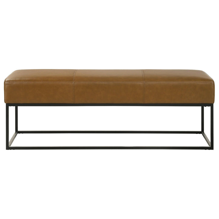 Odessa Tan Leather Bench.