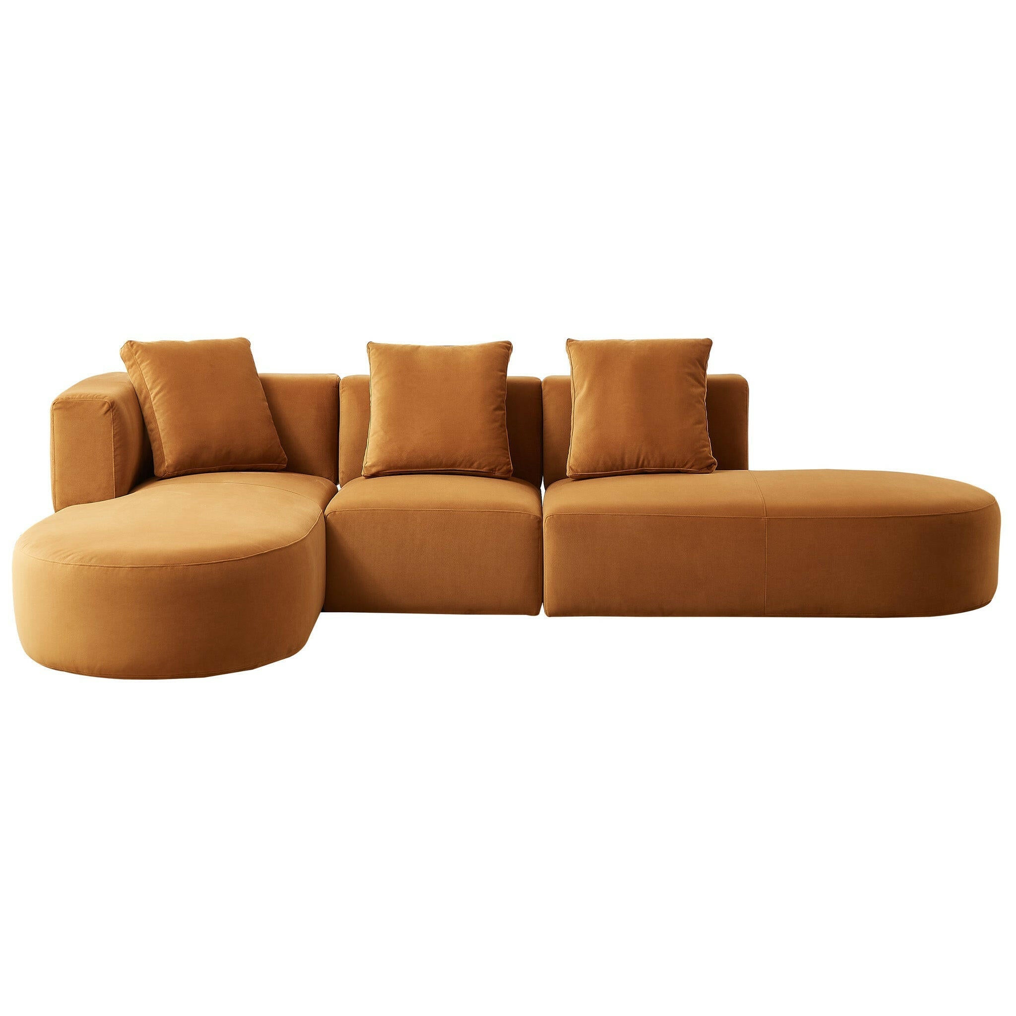 Orby Velvet Sectional Sofa (Left Facing).