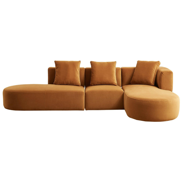 Orby Velvet Sectional Sofa (Right Facing).