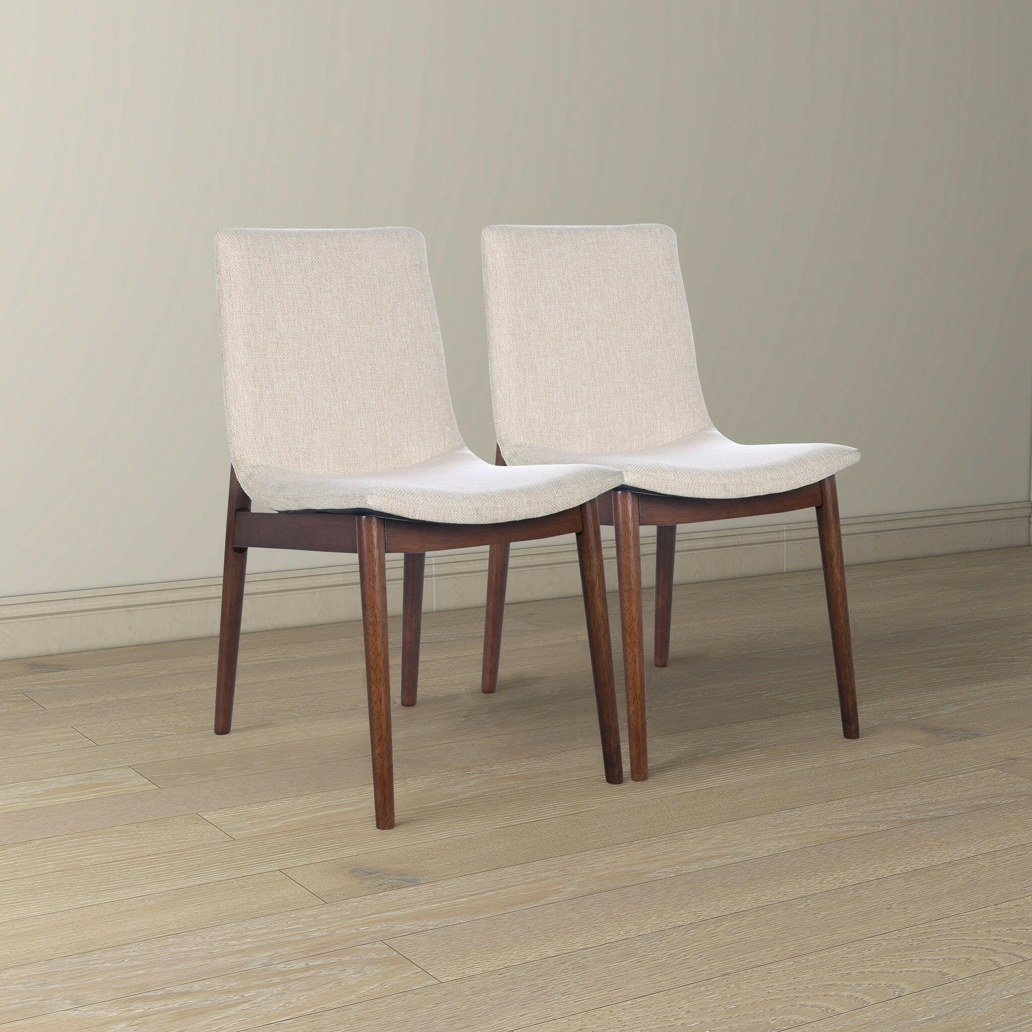 Ravel Beige Fabric Dining Chair Set of 2.