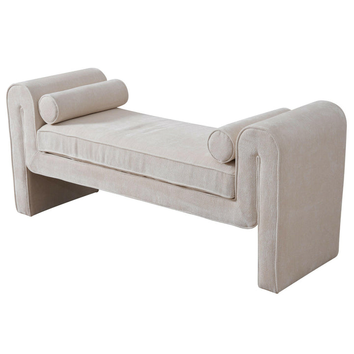 Regent Bench in Cream Chenille.