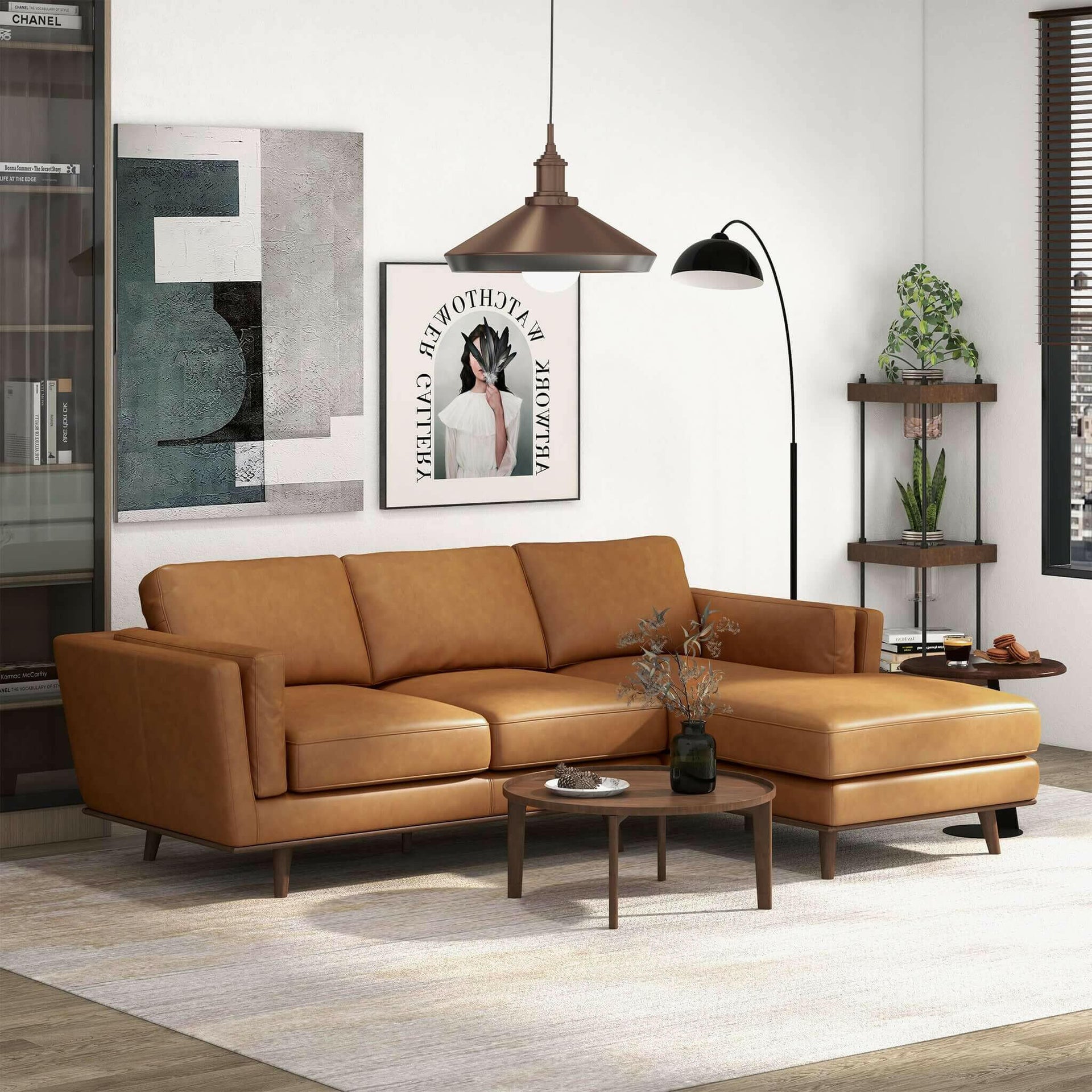 Chase Genuine Leather Sectional (Right Facing).