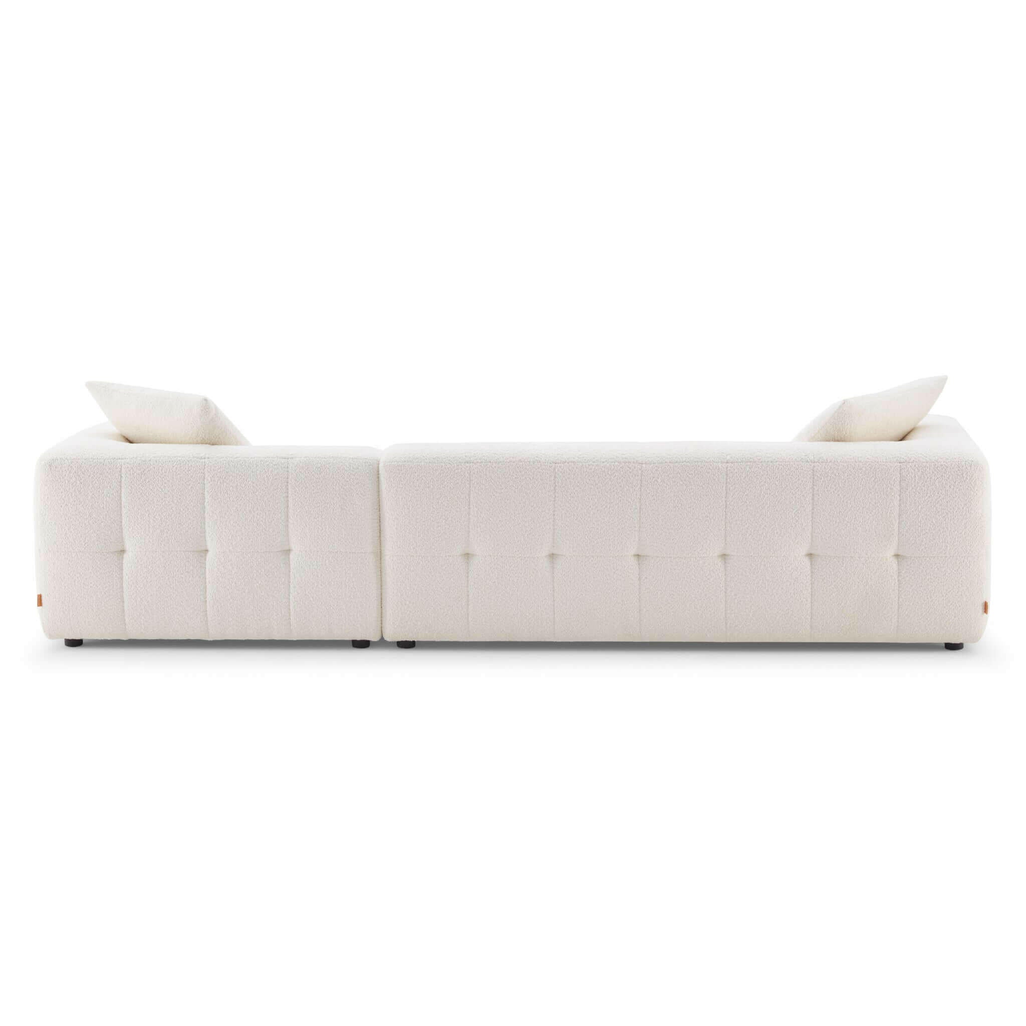 Kaynes Right Sectional Ivory Boucle Sofa.