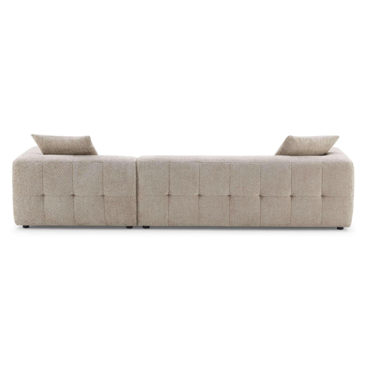 Kaynes Right Sectional Mocha Boucle Sofa.