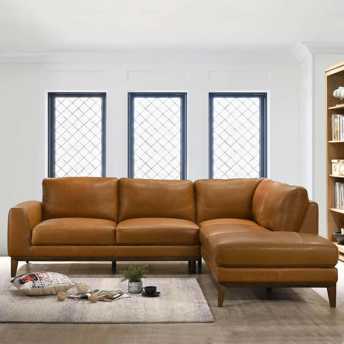 London Leather Sectional Sofa (Right Facing).