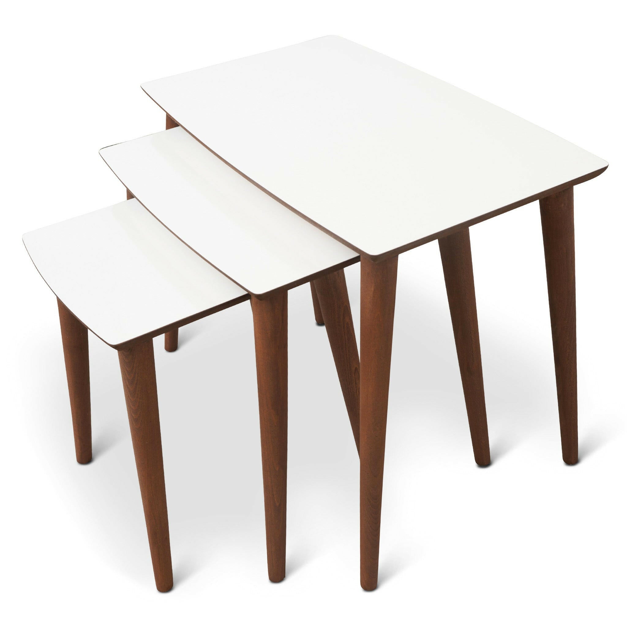 Ronald MDF Nesting Accent Tables In Cream (Set Of 3).