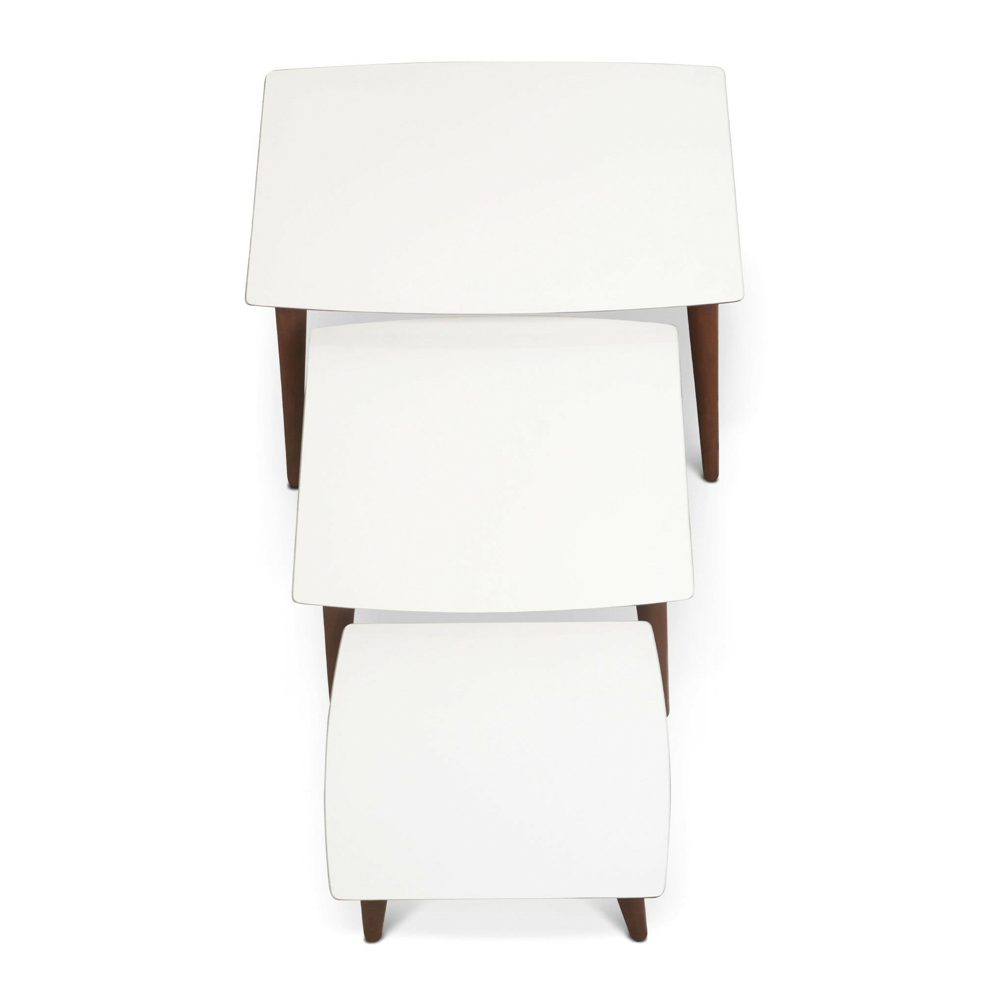 Ronald MDF Nesting Accent Tables In Cream (Set Of 3).