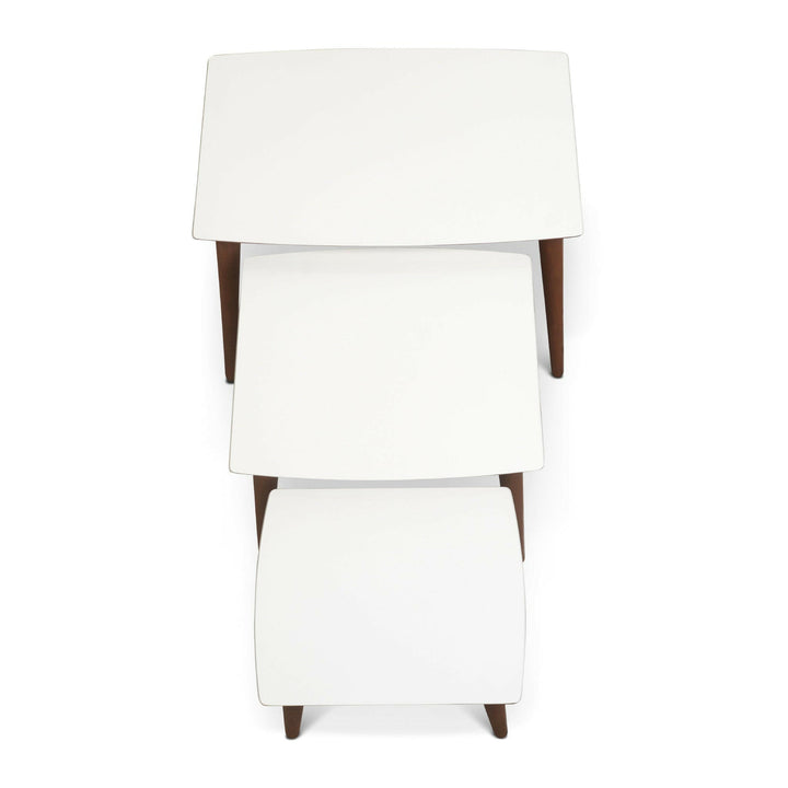 Ronald MDF Nesting Accent Tables In Cream (Set Of 3).