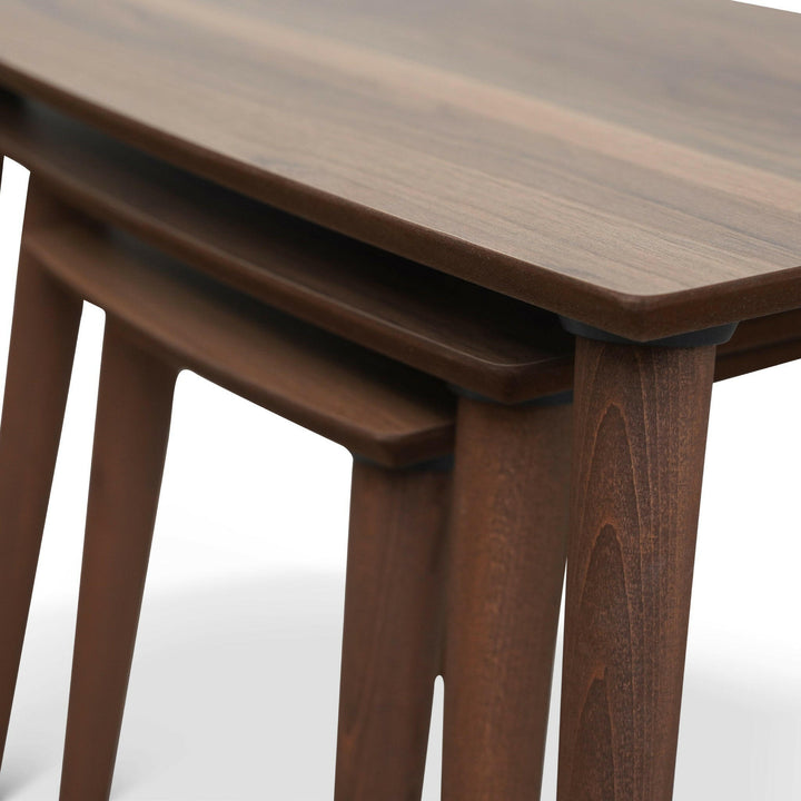 Ronald MDF Nesting Accent Tables In Walnut (Set Of 3).