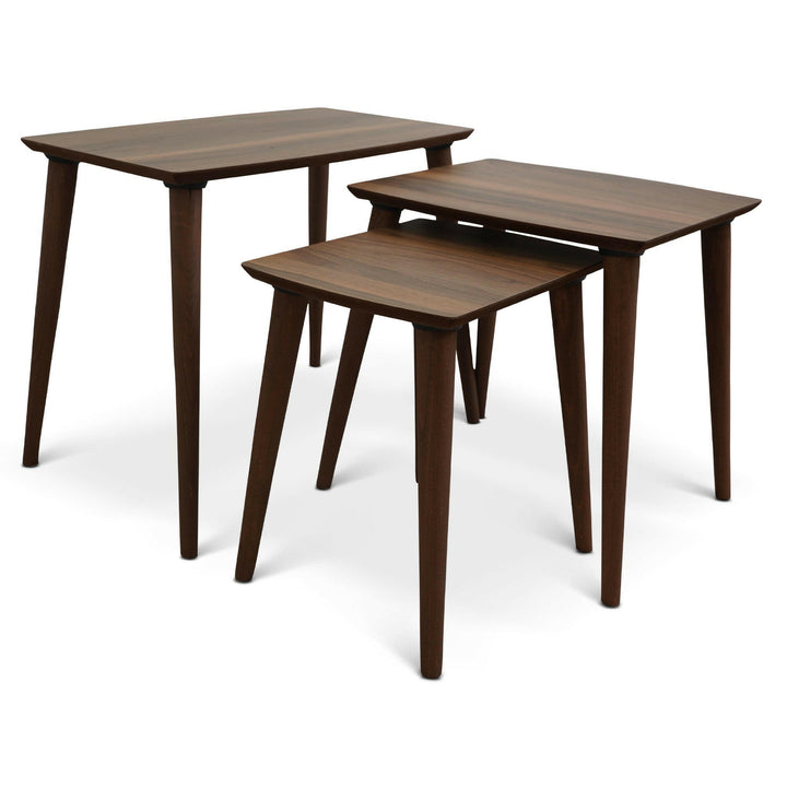 Ronald MDF Nesting Accent Tables In Walnut (Set Of 3).