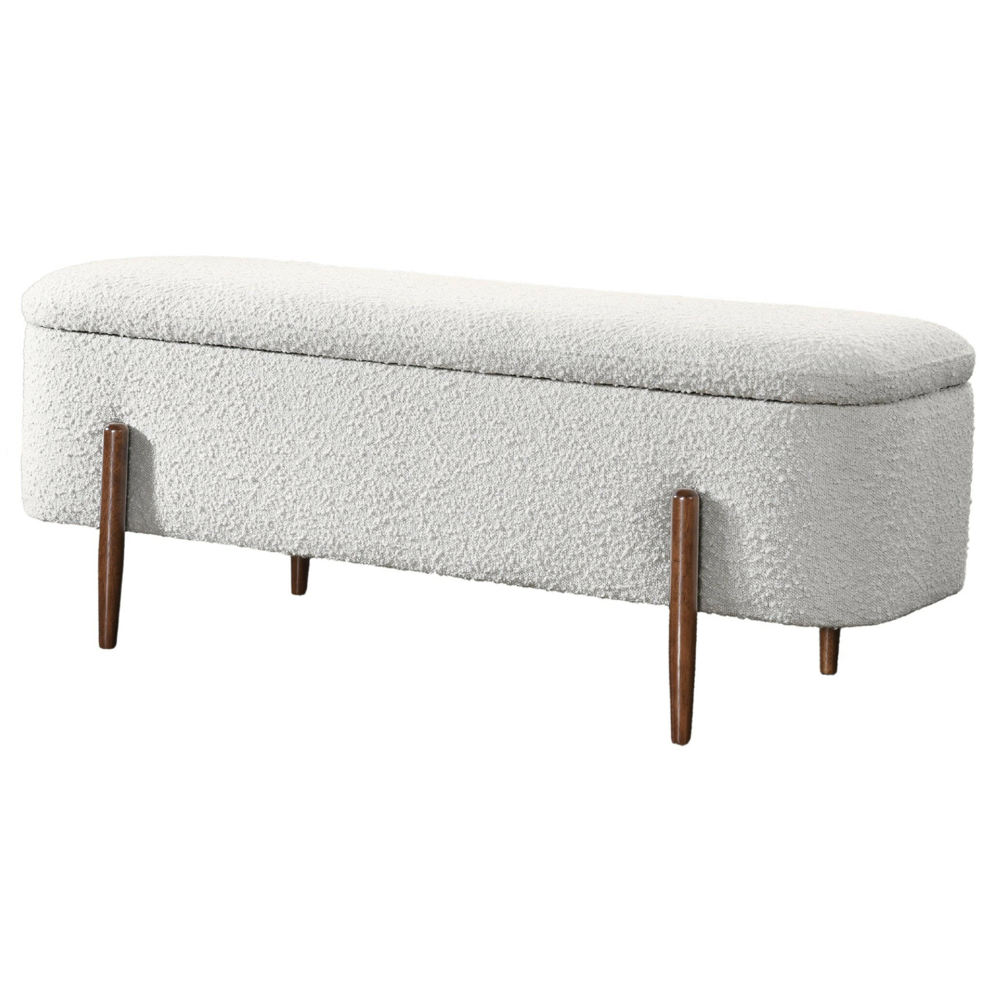 Sarna Ivory Boucle Storage Bench.