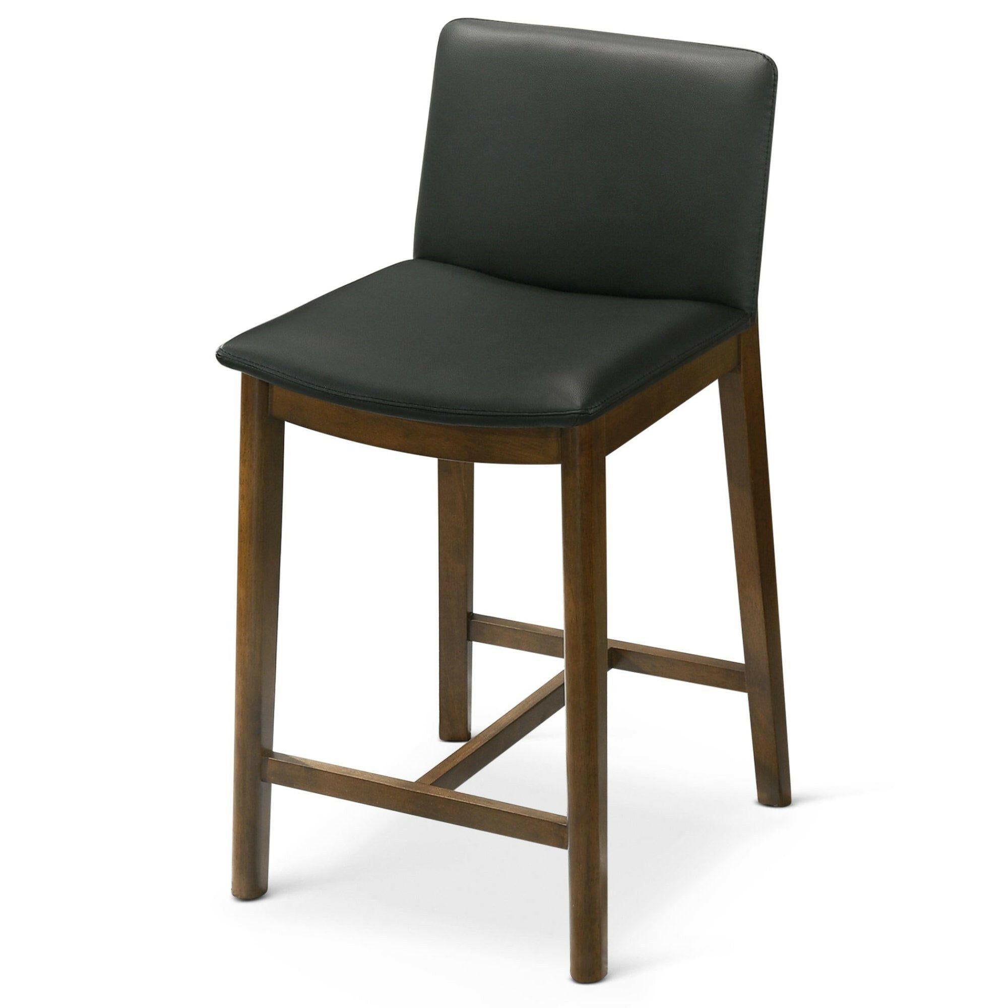 Shannon Counter Chair In Black Vegan Leather.