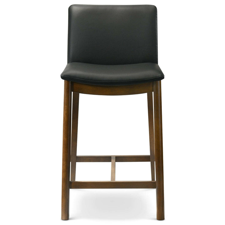 Shannon Counter Chair In Black Vegan Leather.