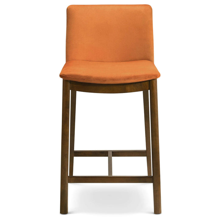 Shannon Counter Chair In Burnt Orange Velvet.