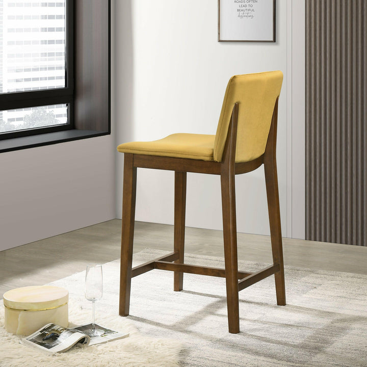 Shannon Counter Chair In Dark Yellow Velvet.