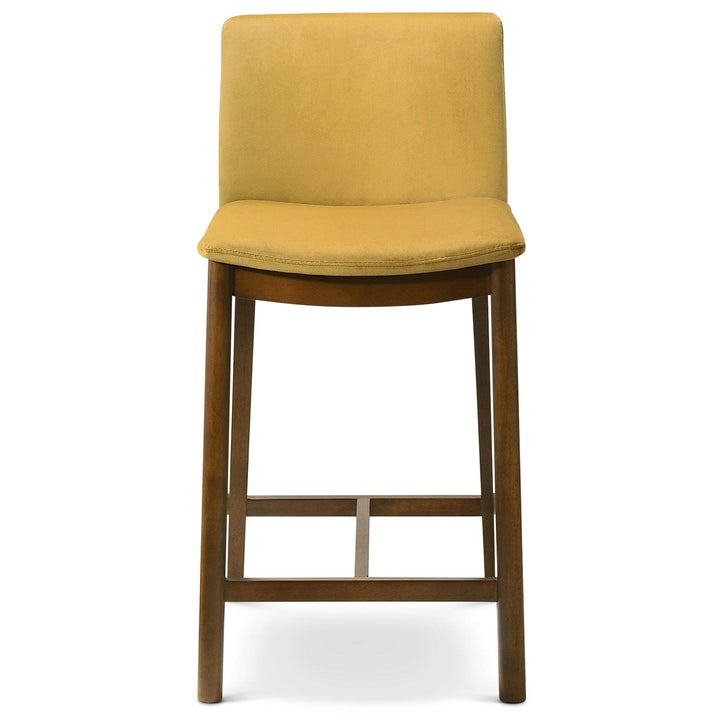 Shannon Counter Chair In Dark Yellow Velvet.