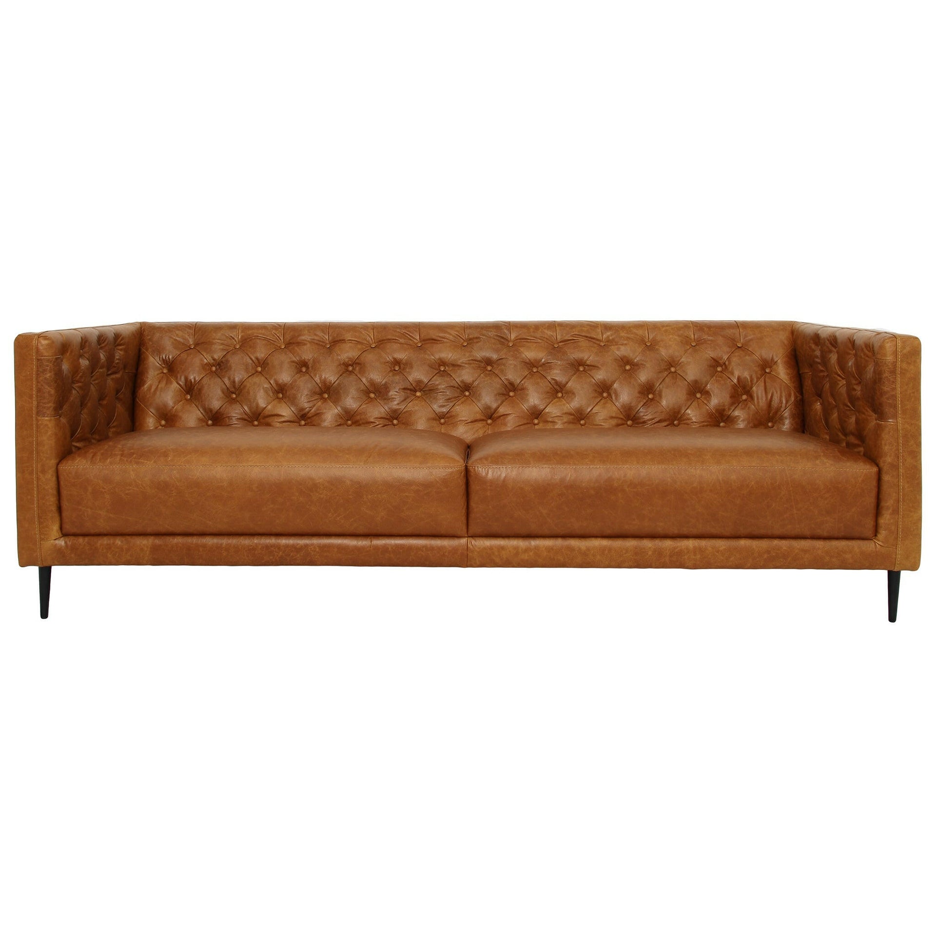 Vermont Waxy Cognac Leather Sofa.