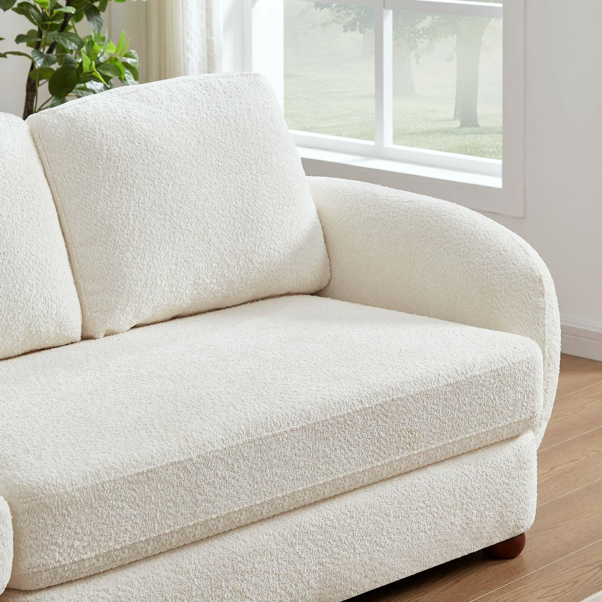 Paton 114.5" Boucle Fabric Sofa.