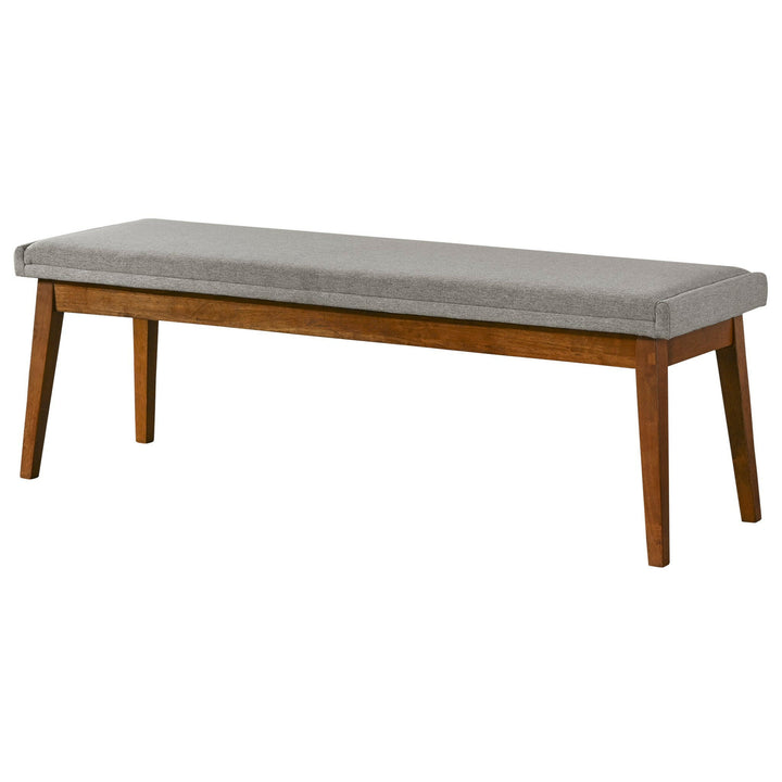 Warren Bench in Ash Grey Fabric.