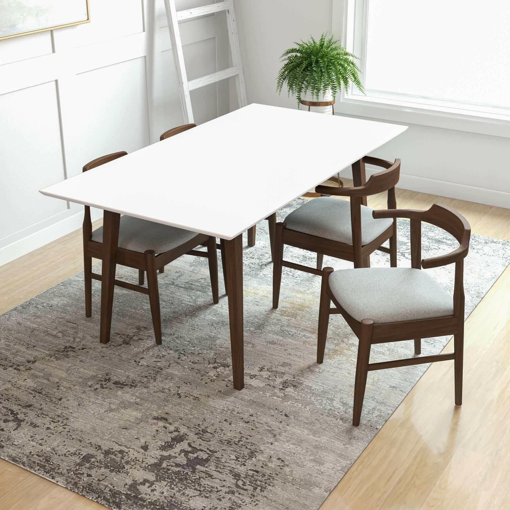 Levi Modern Style Solid Wood Rectangular Dining Kitchen Table 63".