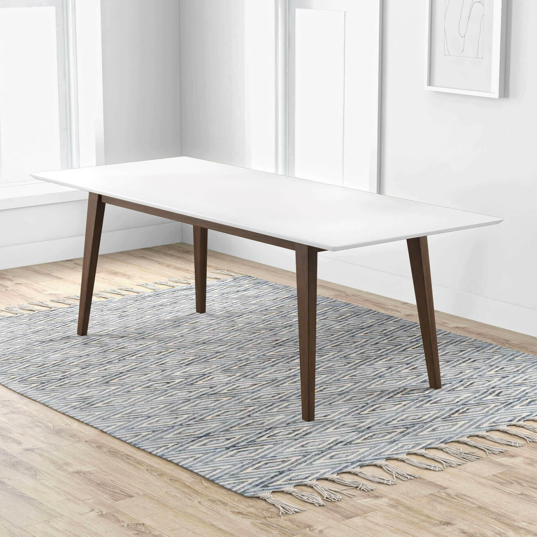 Levi Modern Style Solid Wood Rectangular Dining Kitchen Table 63".