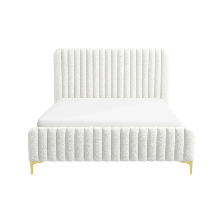 Valery Cream Boucle King Platform Bed.